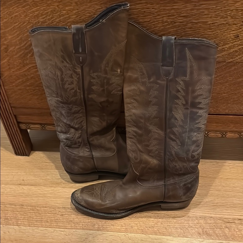 GOLDEN GOOSE Brown Leather Cowboy Boots